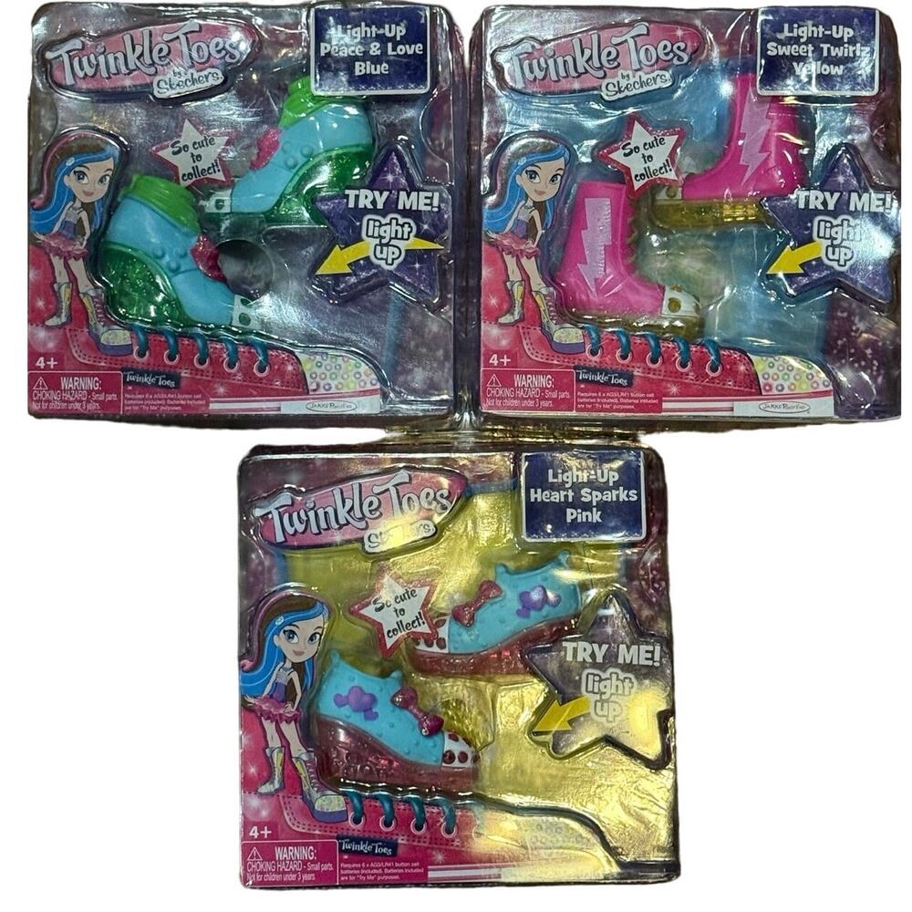 Skechers Twinkle Toes Dolls Shoe Packs - Set of 3 NIB Collectible & Light-Up